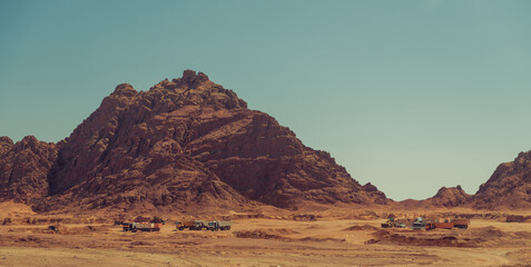 sandy hills horizon in Egypt at summer season