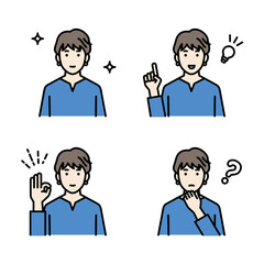 若い女性の上半身アバターセット