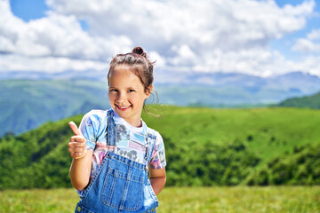 little funny girl shows class and smiles