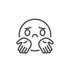 Asking emoji face line icon