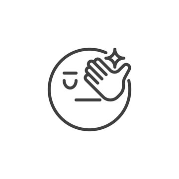 Face palm emoji line icon