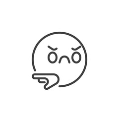 Get out emoticon gesture line icon