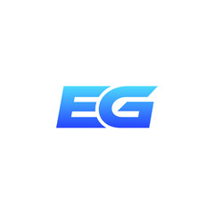 EG letter logo badge for business, technology company.
