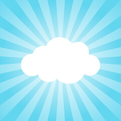 Sunlight retro faded grunge background with white cloud as frame for text.