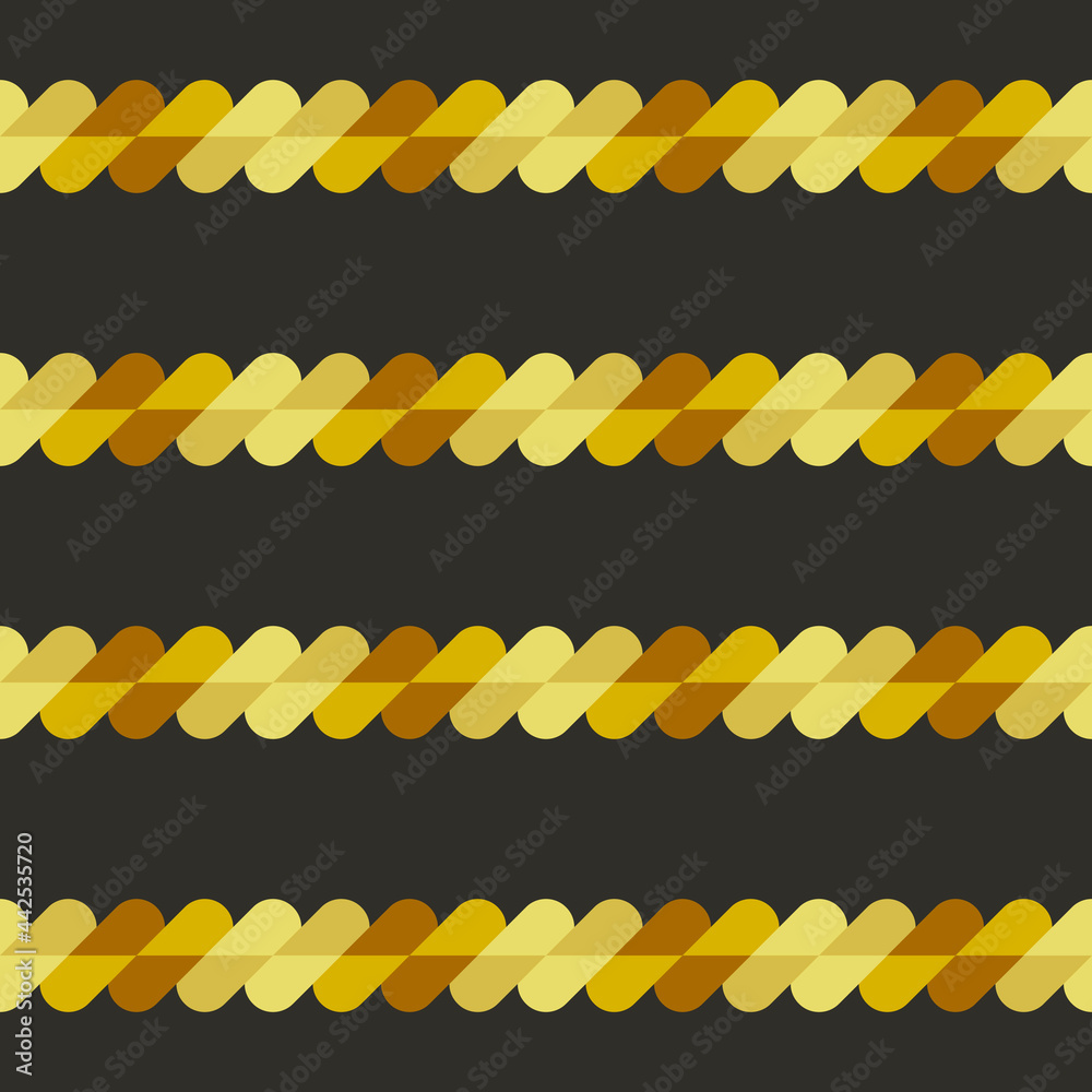 Poster golden ropes pattern. seamless ropes in vector and black background.