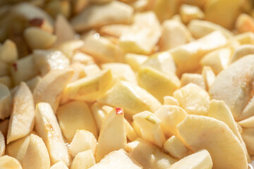 Sliced ​​apples as background or texture