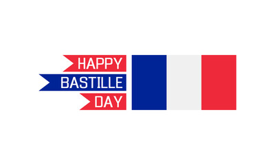 happy bastille day, french national day, vector panoramic banner