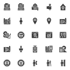 Engineering service vector icons set