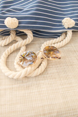 Sunglasses and a bag. Ready to go to the beach