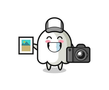 Character Illustration of ghost as a photographer
