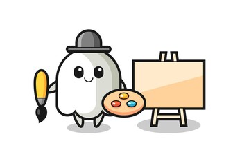 Fototapeta premium Illustration of ghost mascot as a painter