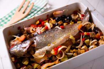 Trout with ham. Traditional tapa from the north of Spain.