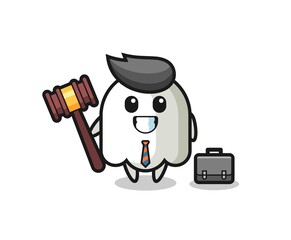 Illustration of ghost mascot as a lawyer