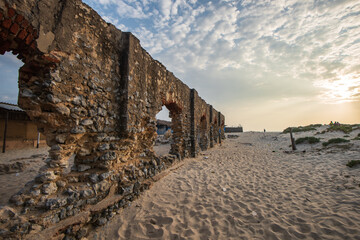 Abandoned church in the  Dhanushkodi Island, Tamil Nadu, India.