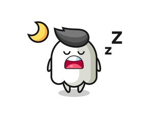 ghost character illustration sleeping at night