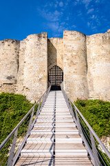 Fototapeta na wymiar Entrance of the inner bailey of Château-Gaillard medieval fortified castle in Normandy, France