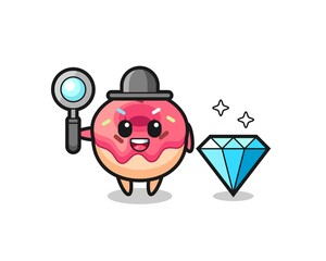 Illustration of doughnut character with a diamond