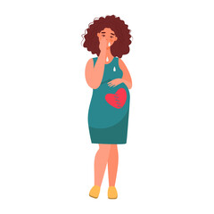 pregnancy loss, abortion, Miscarriage concept. Woman is crying in hospital or clinic. She lost her child. Flat Vector illustration.

