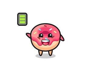 doughnut mascot character with energetic gesture