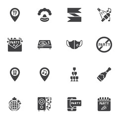 Entertainment party vector icons set