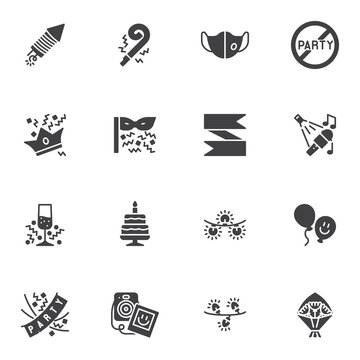Party, entertainment vector icons set