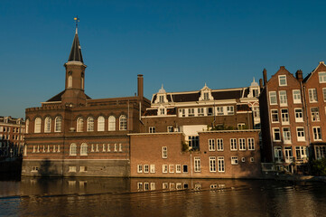 Fototapeta premium Stadsbeeld van Amsterdam, Cityscape of Amsterdam