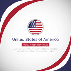 Abstract USA country flag background with creative happy independence day of United States of America vector illustration