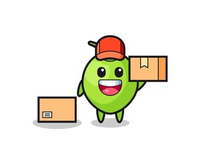 Mascot Illustration of coconut as a courier