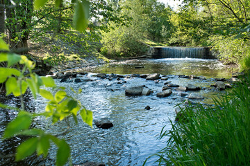  Creek with wortex in the summertime.