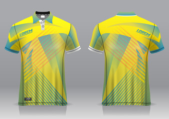 polo shirt jersey uniform design, can be used for golf, badmintonin front view, back view. jersey mockup Vector, design premium very simple and easy to customize