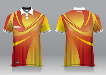 polo shirt jersey uniform design, can be used for golf, badmintonin front view, back view. jersey mockup Vector, design premium very simple and easy to customize