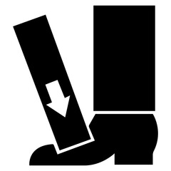 Foot Crush Force From Above Symbol Sign On White Background
