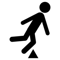 Trip Hazard Symbol Sign Isolate On White Background,Vector Illustration EPS.10