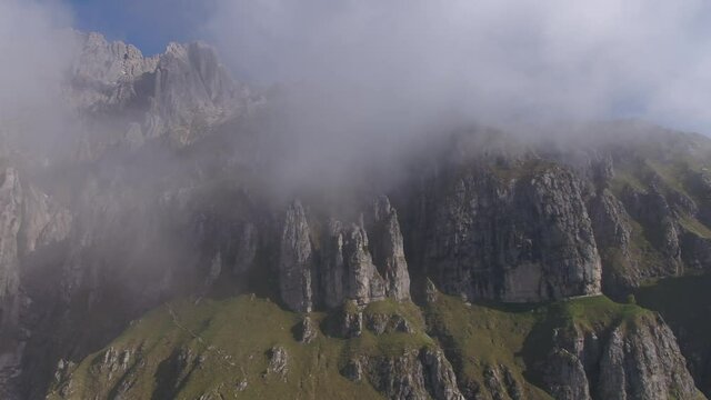 Aerial Drone Footage View of Grigna mountain in Como, lake of Como Lecco in Lombardy Italy // no video editing
