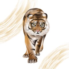 リアルな虎のイラスト　飾り