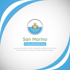 Abstract San Marino country flag background with creative happy republic day of San Marino vector illustration