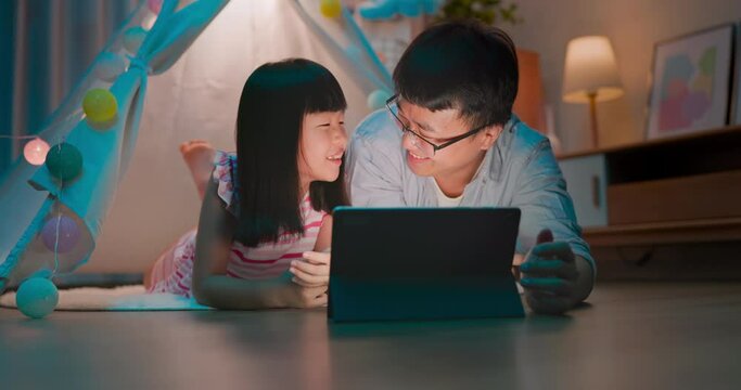 asian girl with her father