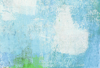 Abstract painting. Versatile artistic backdrop for creative design projects: posters, banners, cards, websites, invitations, magazines, wallpapers. Soft blue and green colours.