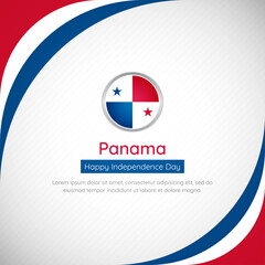 Abstract Panama country flag background with creative happy independence day of Panama vector illustration - obrazy, fototapety, plakaty