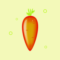 carrots with water drops on a light background