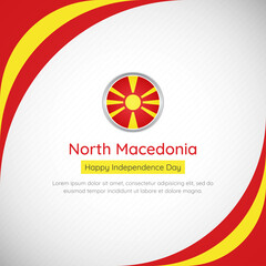 Abstract North Macedonia country flag background with creative happy independence day of North Macedonia vector illustration