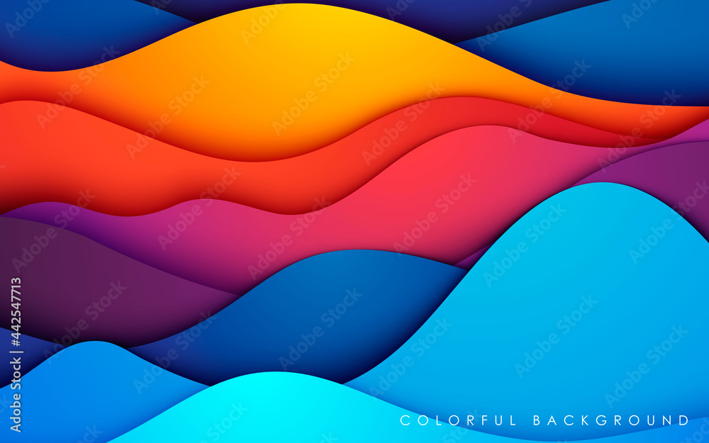 Wall mural colorful fluid background. dynamic textured geometric element. modern gradient light vector illustra