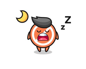 stop sign character illustration sleeping at night