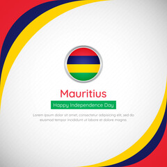 Abstract Mauritius country flag background with creative happy independence day of Mauritius vector illustration