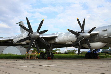 Landing Gear And Wing Of Plane With Propeller Blades

