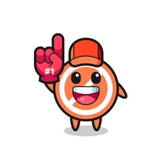 stop sign illustration cartoon with number 1 fans glove