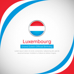 Abstract Luxembourg country flag background with creative happy national day of Luxembourg vector illustration - obrazy, fototapety, plakaty