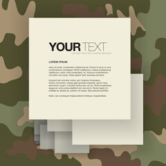 Abstract military style text box design with camo background
Eps 10 stock vector illustration