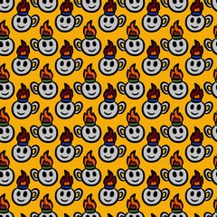 Obraz premium seamless pattern of cute monster carton 