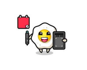 Illustration of fried egg mascot as a graphic designer